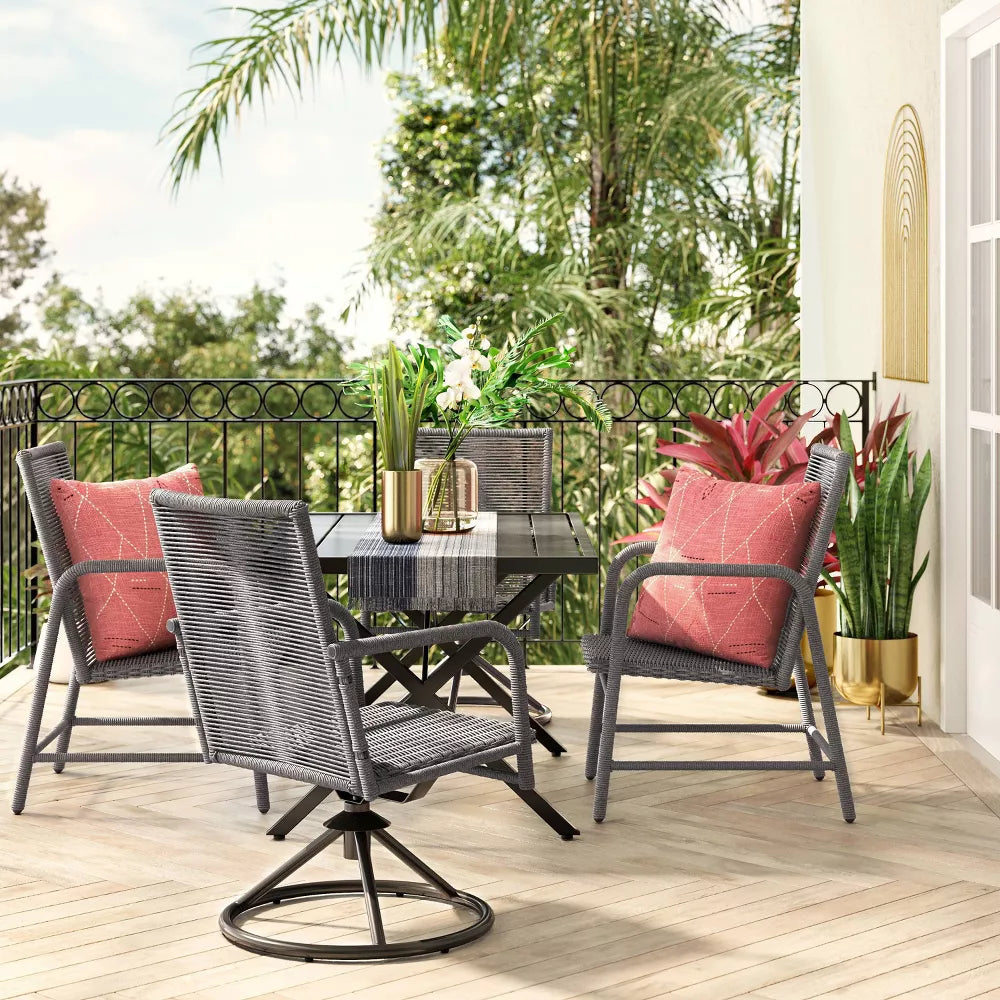 SET OF 2 Granby Padded Wicker Patio Dining Chair, 2 Boxes