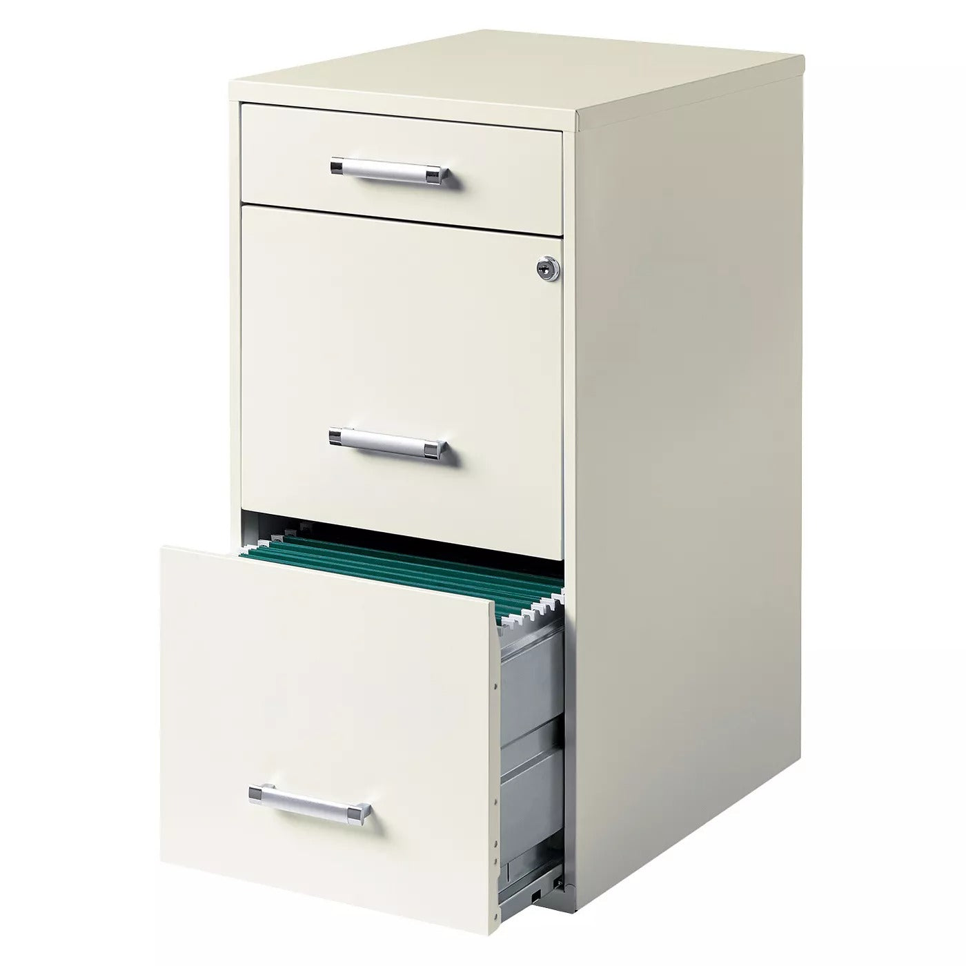 3-Drawer Filing Cabinet Steel Off-White - Hirsh