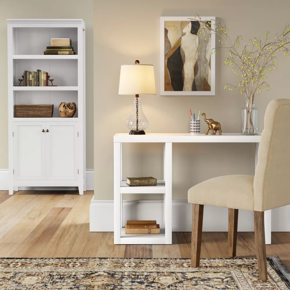 Wood Writing Desk with Storage