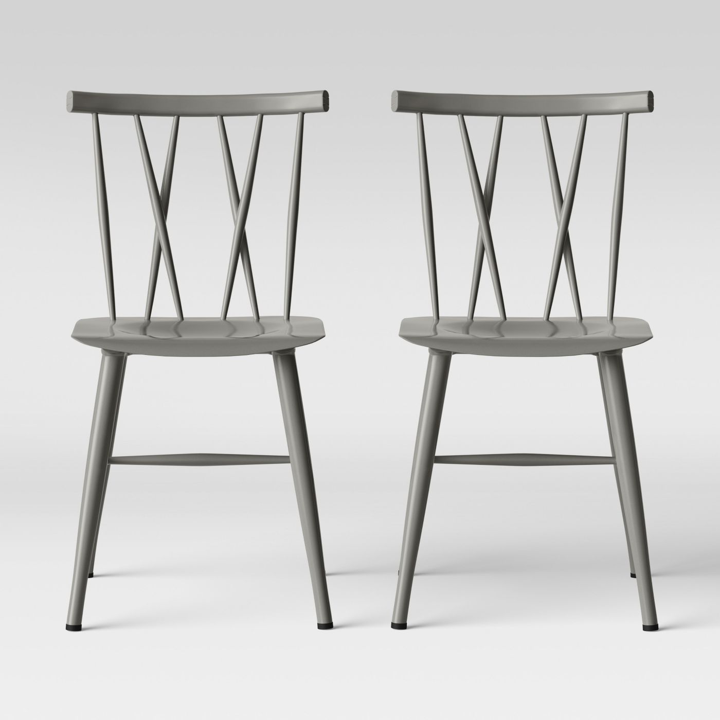 Set of 2 Becket Metal X Back Dining Chair 7332