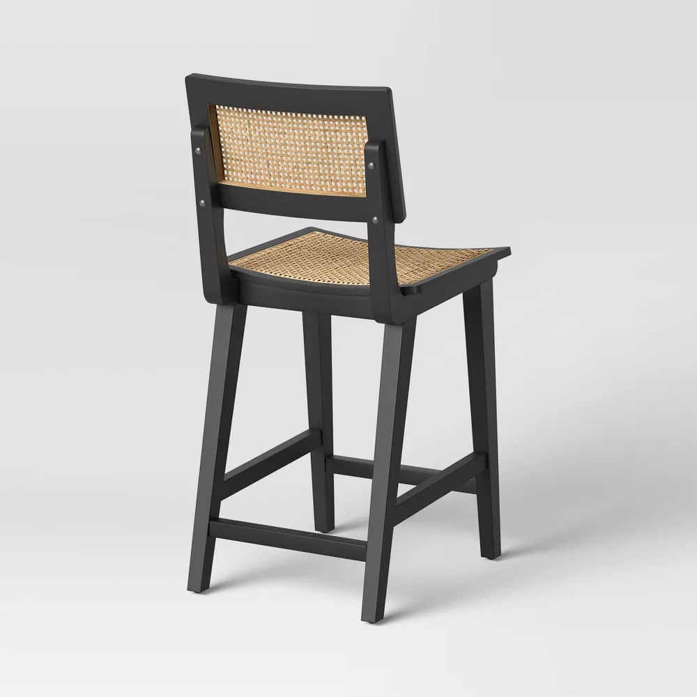 Tormod Backed Cane Counter Height Barstool