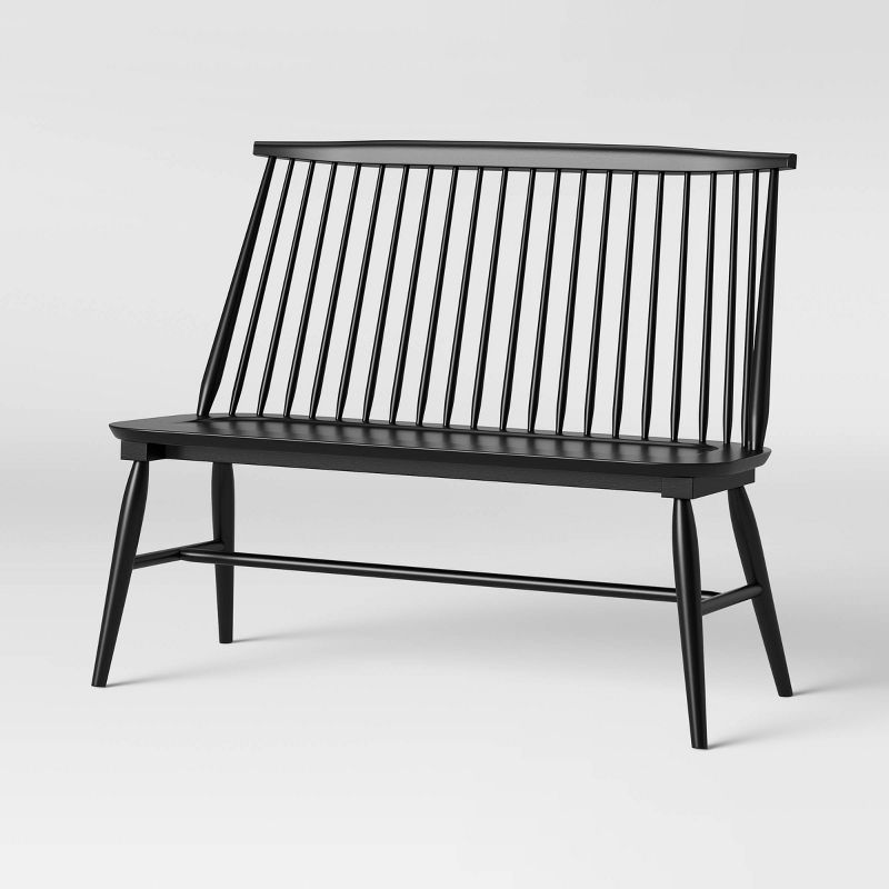 Harwich High Back Windsor Bench Black