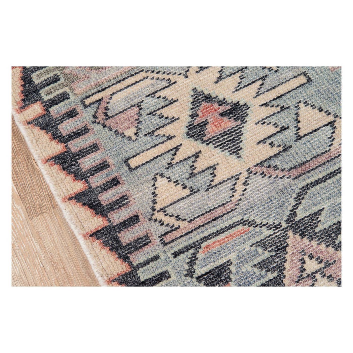 2'X3' Geometric Design Knotted Accent Rug Blue - Momeni K7305