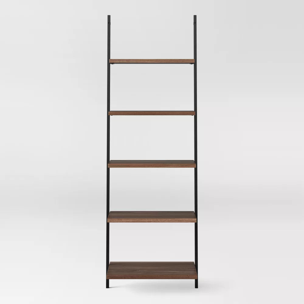 72" Loring 5 Shelf Leaning Bookshelf
