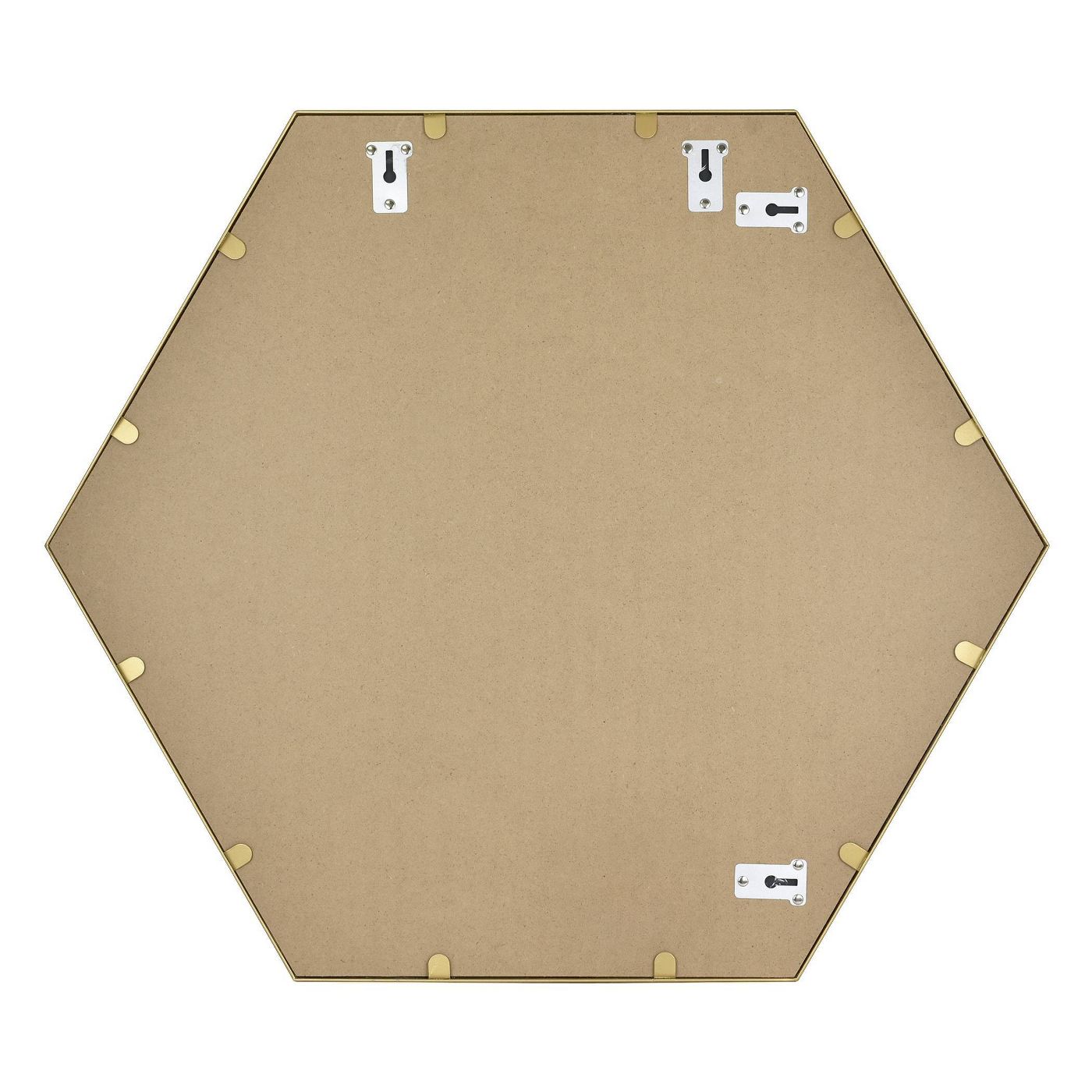 30" x 26" Metal Hexagon Mirror MDF Back K7306