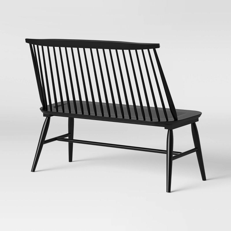 Harwich High Back Windsor Bench Black