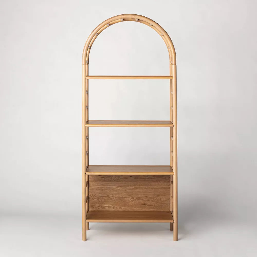 72" Holladay Curved Wooden Bookcase