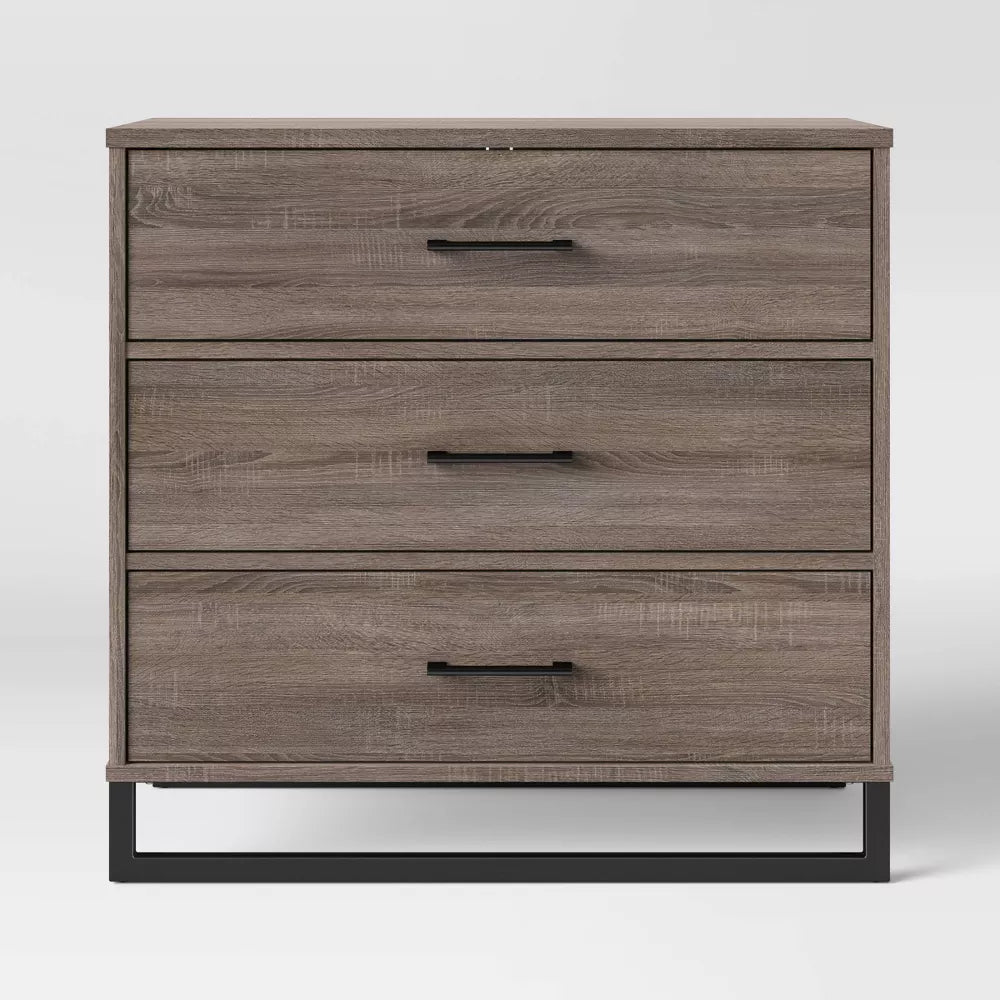 Mixed Material 3 Drawer Dresser
