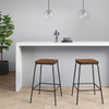 Rhodes metal and wood stool (set of 2) Dr222