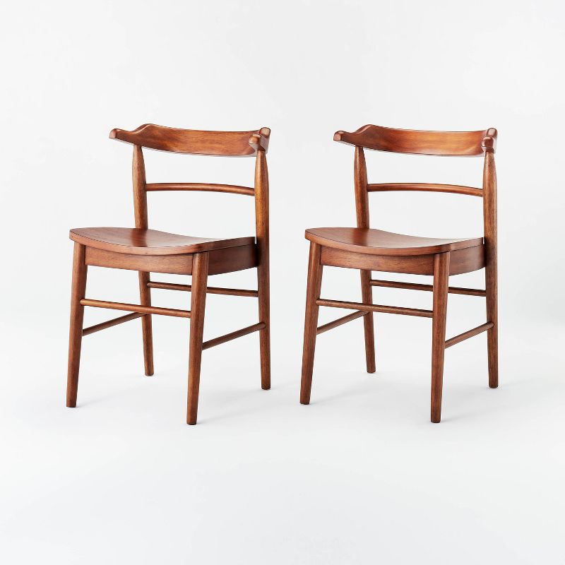 2pk Kaysville Curved Back Wood Dining Chair