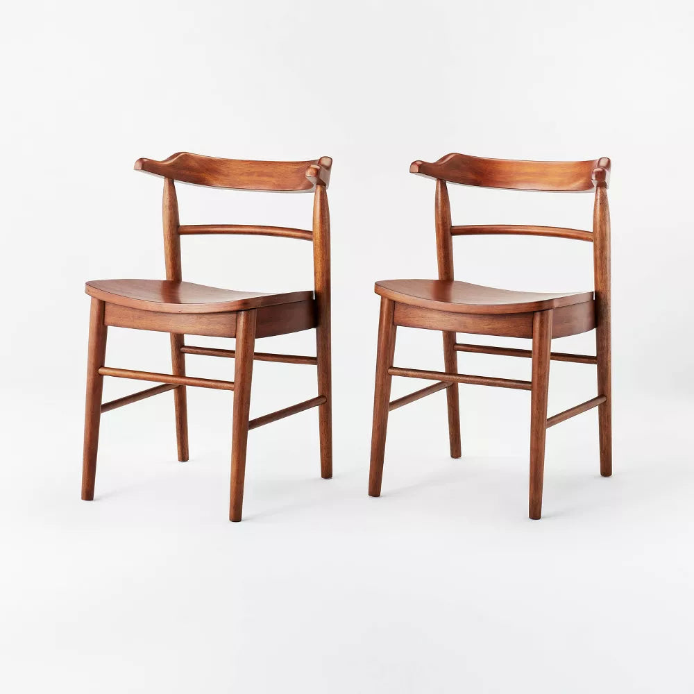 2pk Kaysville Curved Back Wood Dining Chair