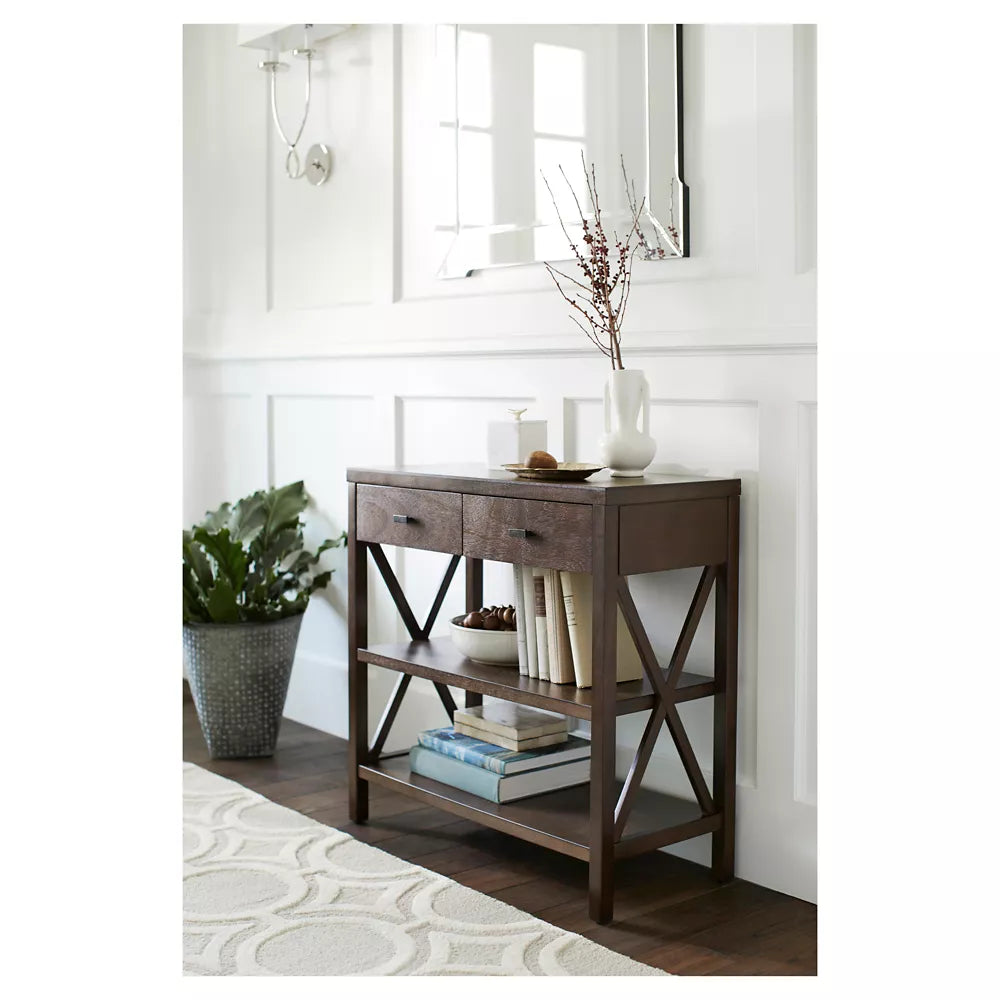 Owings Console Table with 2 Shelf and Drawers