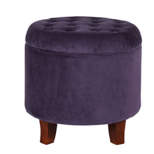 Load image into Gallery viewer, Round Tufted Storage Ottoman Purple 2012
