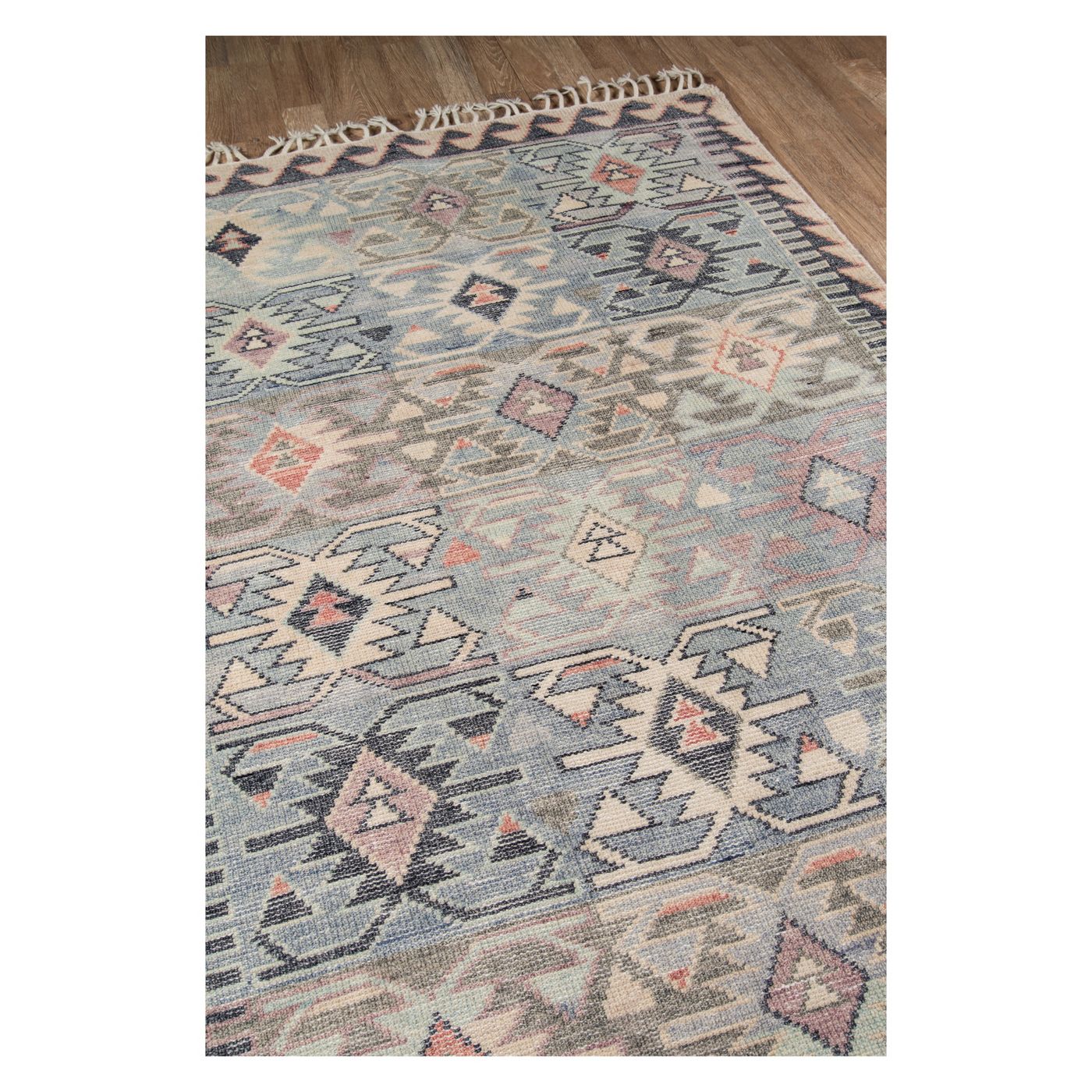 2'X3' Geometric Design Knotted Accent Rug Blue - Momeni K7305