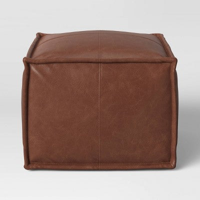 Earl Faux Leather French Seam Ottoman - Project 62™ K6902
