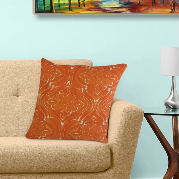 18" x 18" Orange Gadbois Damask Pillow (SET OF 2)