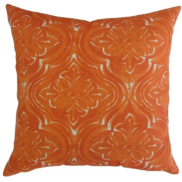 18" x 18" Orange Gadbois Damask Pillow (SET OF 2)