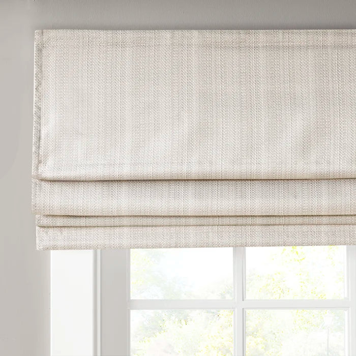 33"W x 64"L Ivory Galen Basketweave Room Darkening Roman Shade