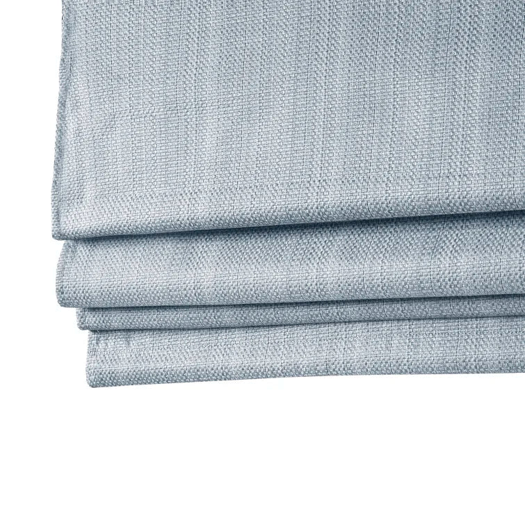 27"W x 64"L Blue Galen Basketweave Room Darkening Roman Shade