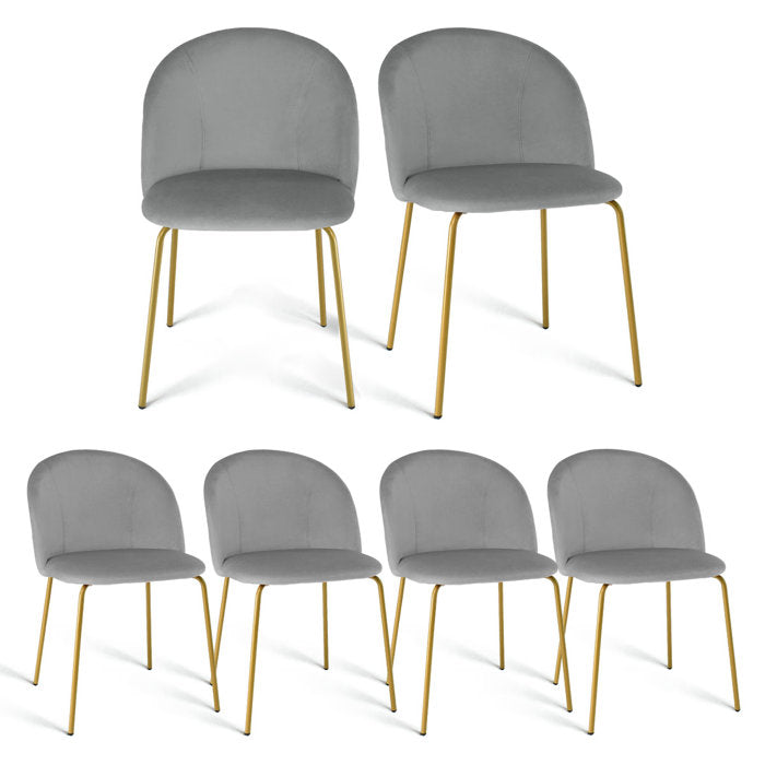 Gray Galewood Tufted Velvet Side Chair (Set of 6)
