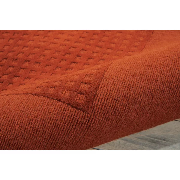 Galipeau Geometric Wool Area Rug in Spice rectangle 8'x10'6"