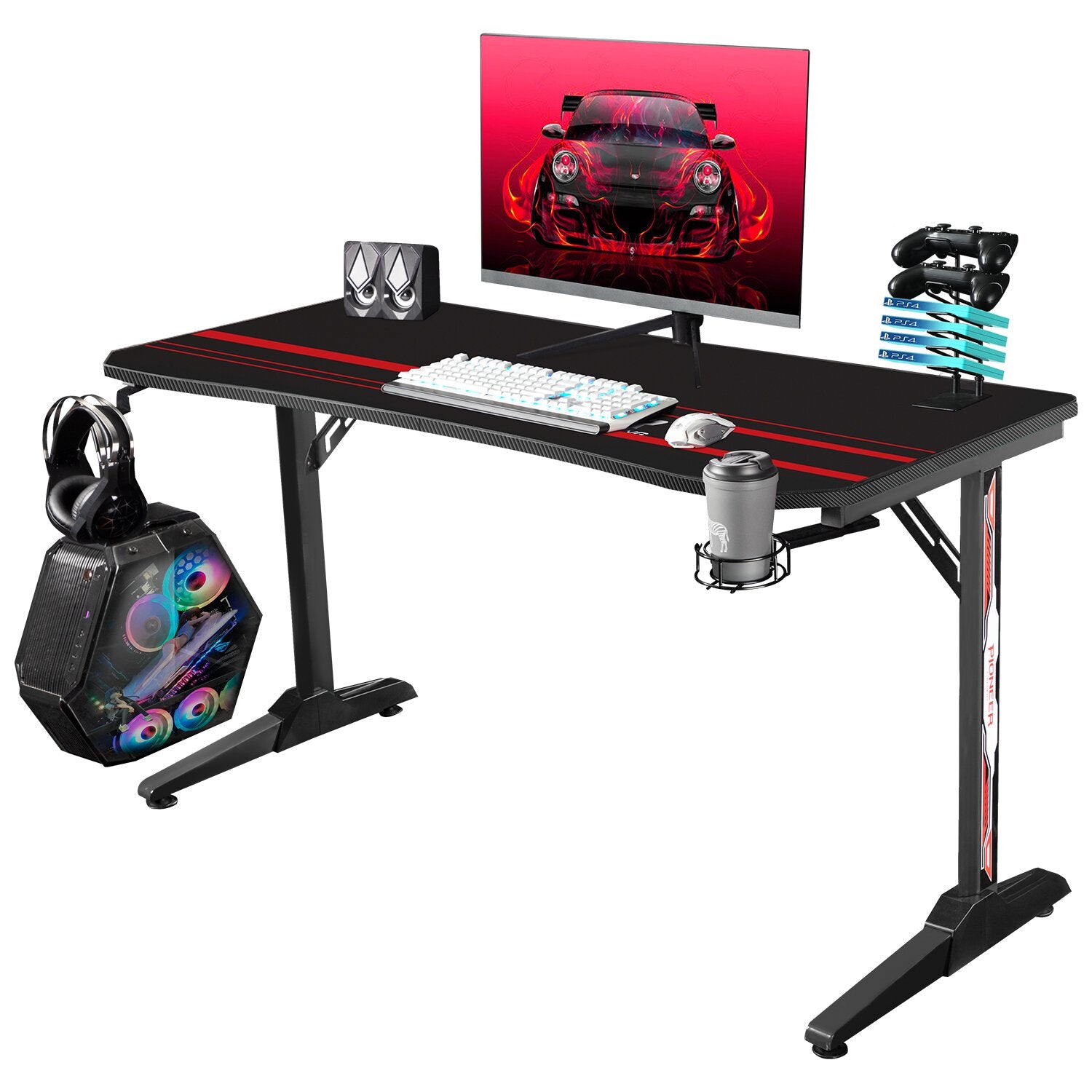 29" H x 55" W x 24" D Gaming Desk K7067