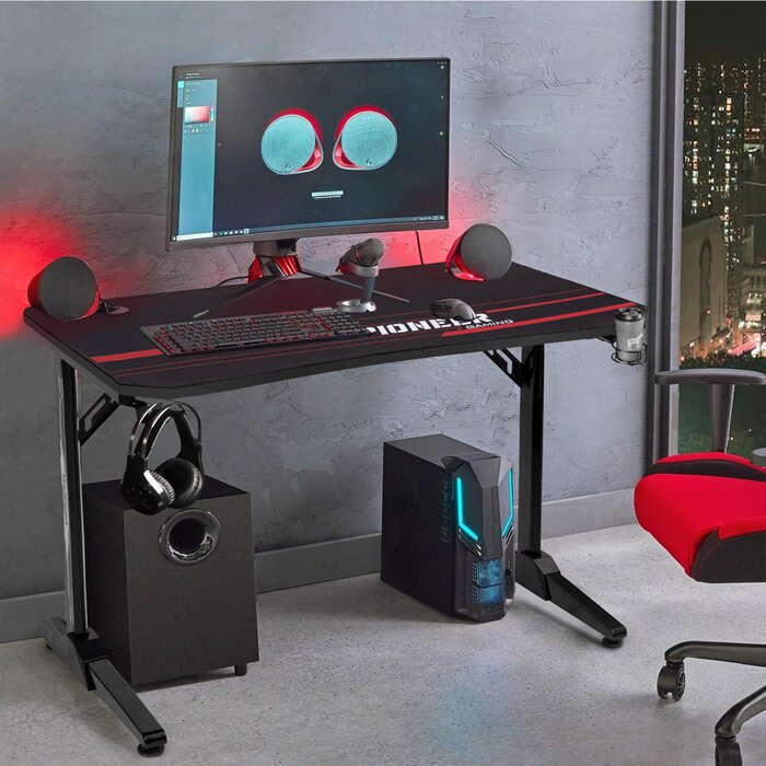 29" H x 55" W x 24" D Gaming Desk K7067