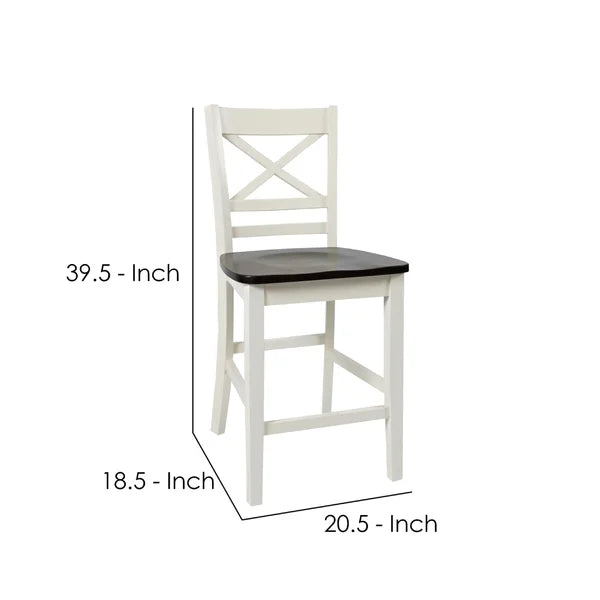 White Gamino Solid Wood Stool (Set of 2)