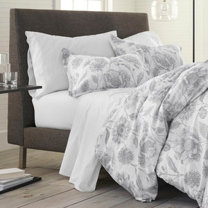 Gray/Linen Gannon Organic Comforter Set, Full/Queen #HA128