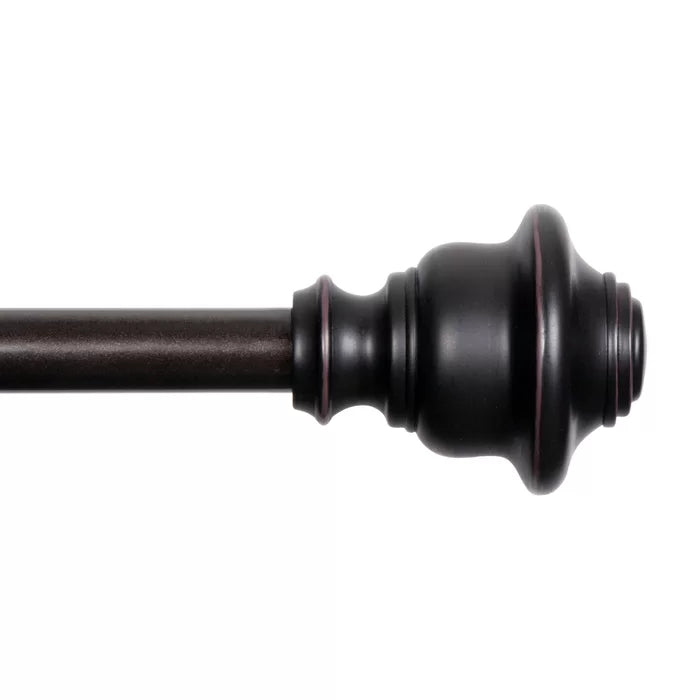 33" - 66" Gaudreau Easy Install Weathered Brown Adjustable 0.625" Single Curtain Rod