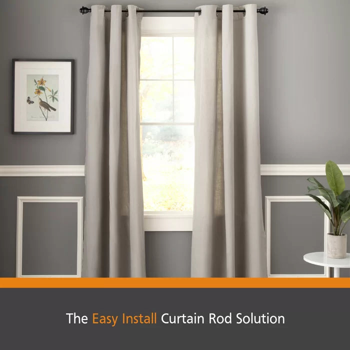 33" - 66" Gaudreau Easy Install Weathered Brown Adjustable 0.625" Single Curtain Rod