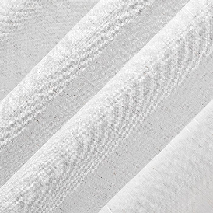 50" W x 63" L Gavin Slub Textured Linen Blend Sheer Tie Top Curtain Panel, (Set of 2)