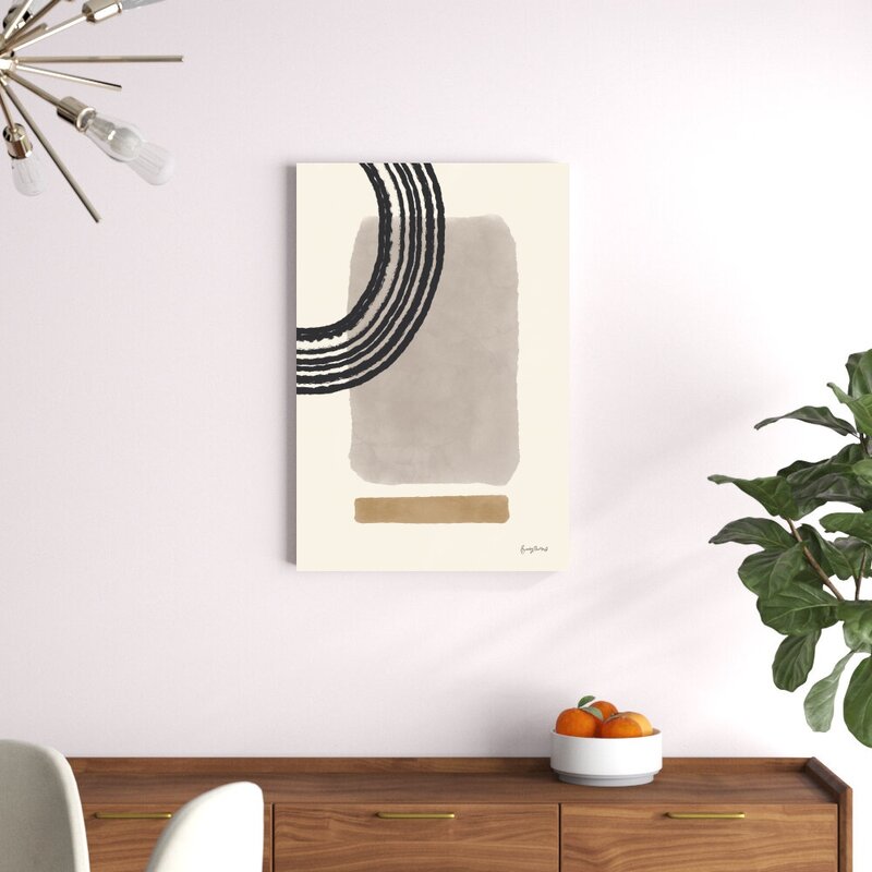 36" H x 24" W x 1.25" D Geo Abstract III Neutral Pink by Becky Thorns - Wrapped Canvas Painting
