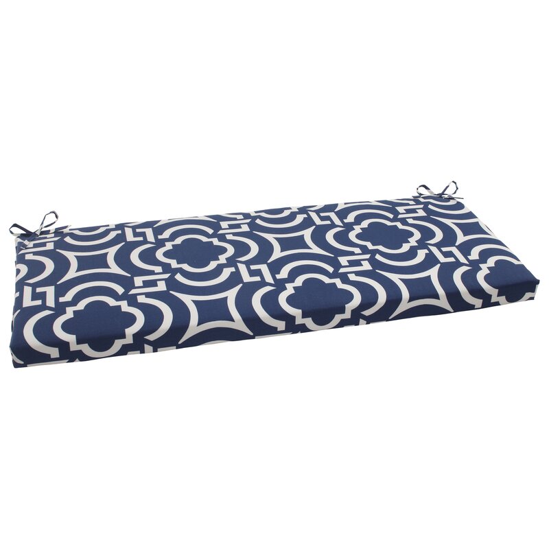 Blue and White Geometric Indoor/Outdoor Bench Cushion K8732