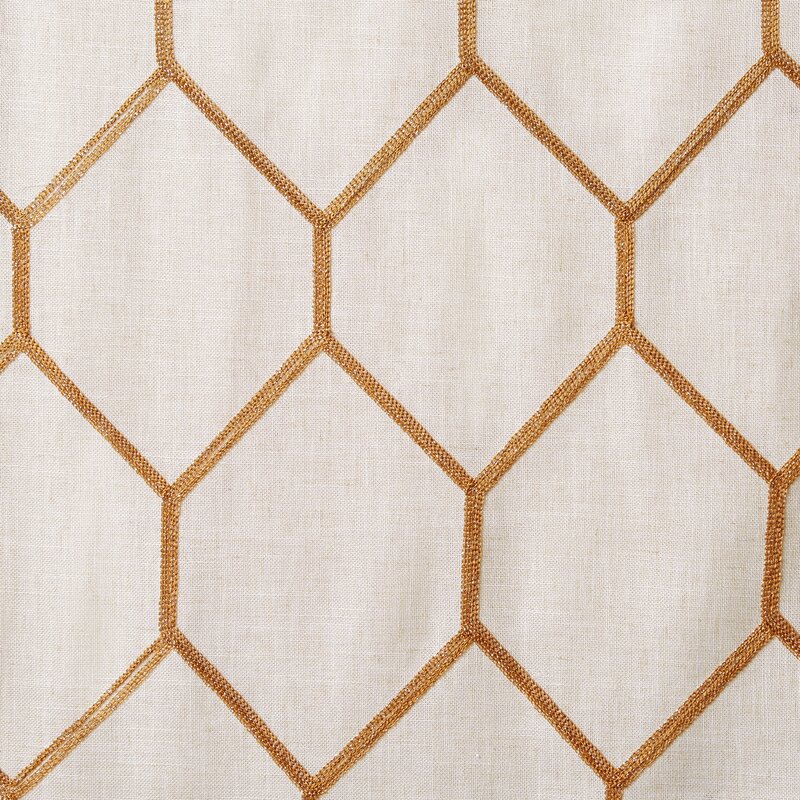 50"W x 95"L Gerdes Geometric Semi-Sheer Grommet Single Curtain Panel