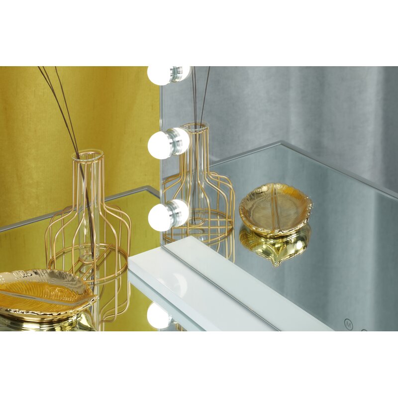 17" x 22.8" Gerlad Beveled Frameless Lighted Vanity Mirror