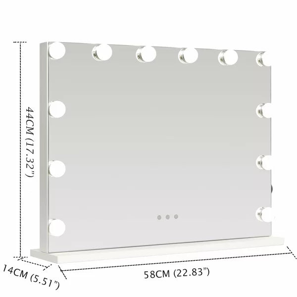 17" x 22.8" Gerlad Beveled Frameless Lighted Vanity Mirror