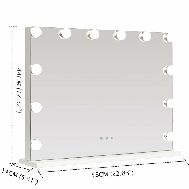 17" x 22.8" Gerlad Beveled Frameless Lighted Vanity Mirror