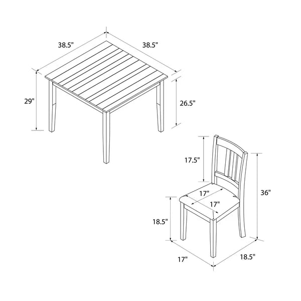 Black Gillies 4 - Person Dining Set