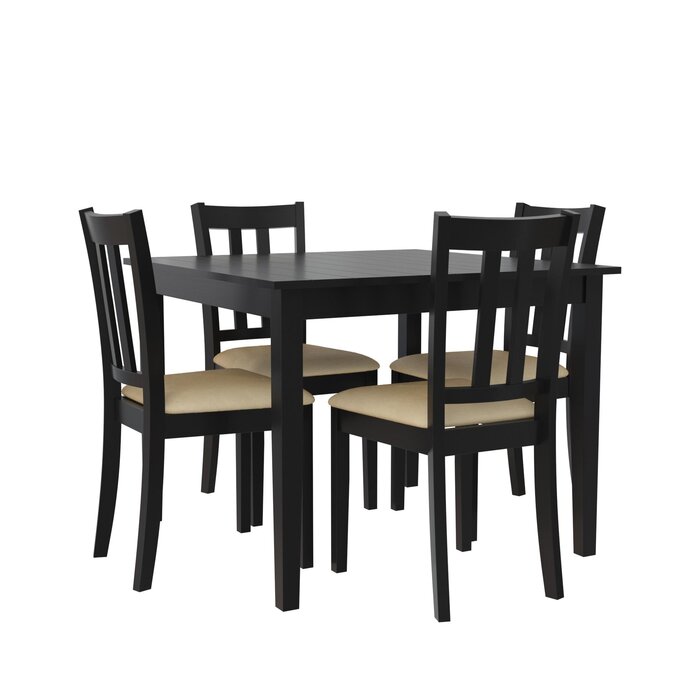 Black Gillies 4 - Person Dining Set