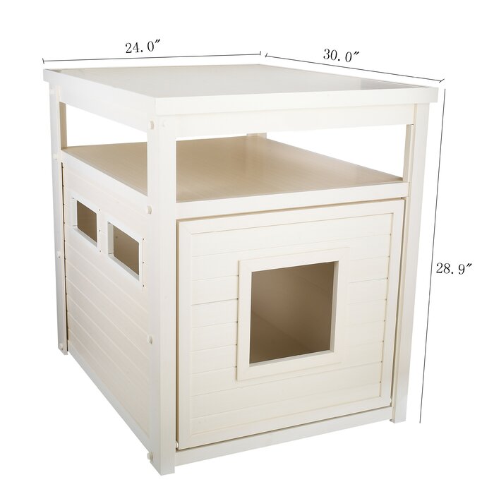 Antique White Ginny Litter Box Enclosure #J13