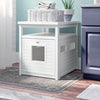 Antique White Ginny Litter Box Enclosure #J13