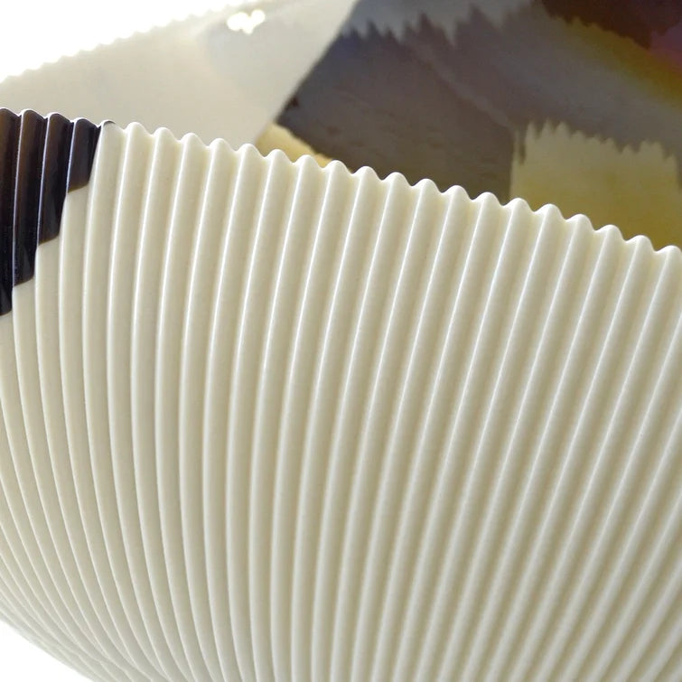 5" H x 11.5" W x 6.25" D Glass Abstract Contemporary Decorative Bowl in Bronze Stripe