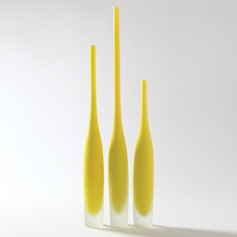 16.5" H x 2.25" W x 2.25" D Citron Glass Decorative Bottle VB524
