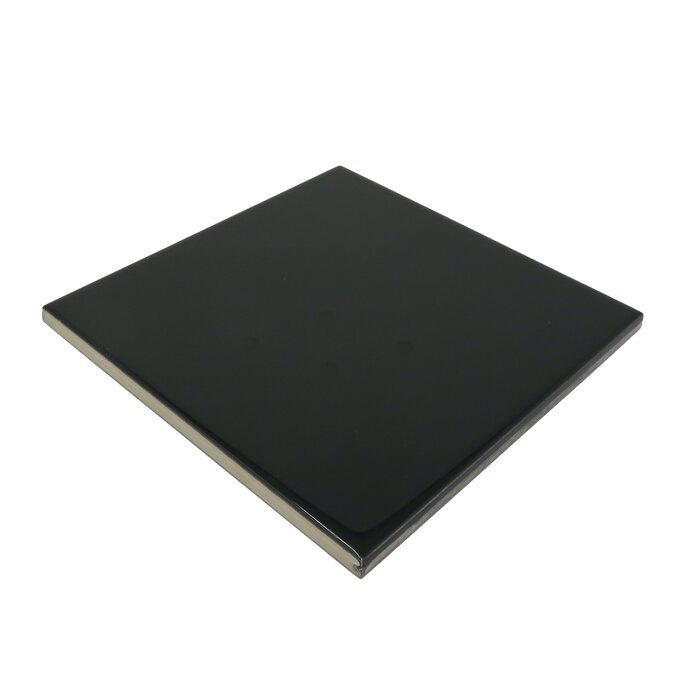 5 Boxes - Glazed 6" x 6" Ceramic Field Tile, Black - 50 Square Feet (#K4421 - 5 BOXES)