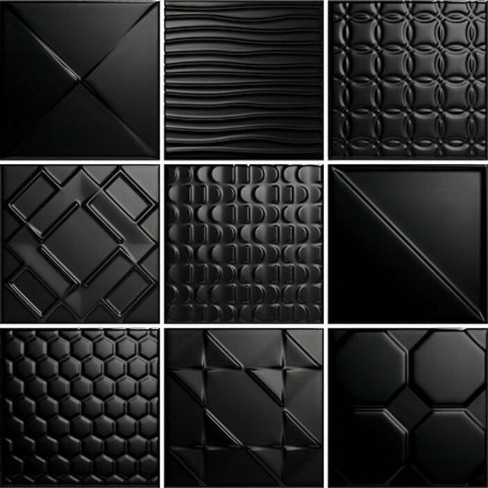 6 Boxes - Glazed 6" x 6" Tile, Black