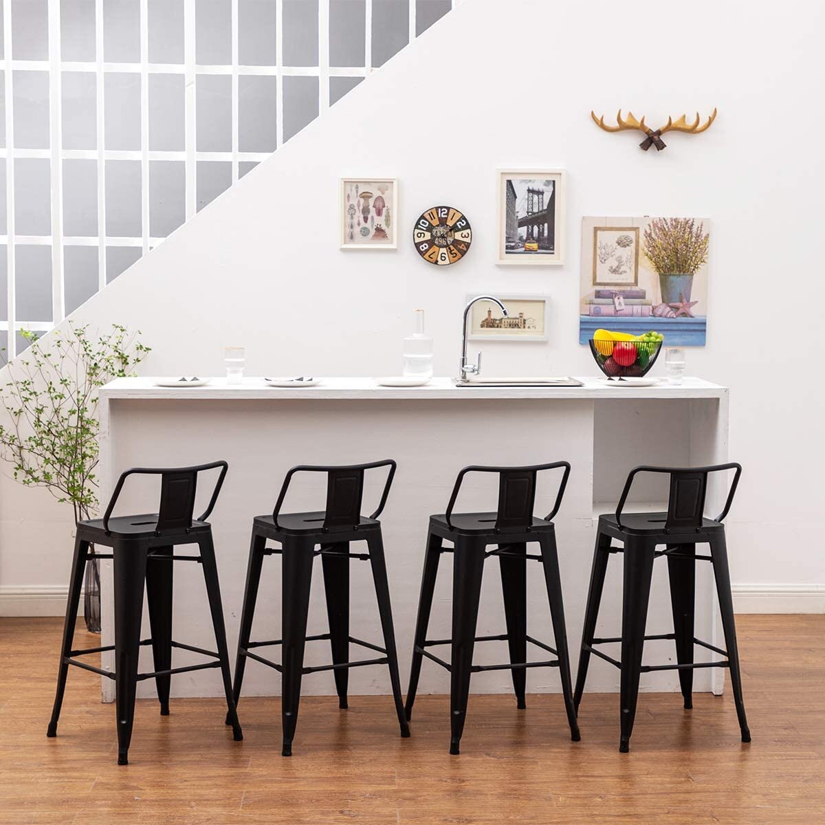 Black Glenn 26" Counter Stools (Set of 4) K7053