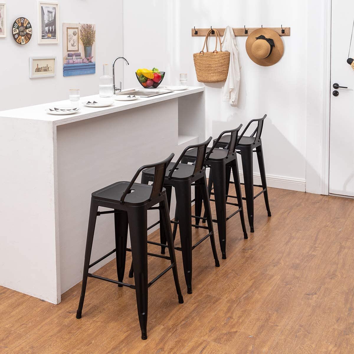Black Glenn 26" Counter Stools (Set of 4) K7053
