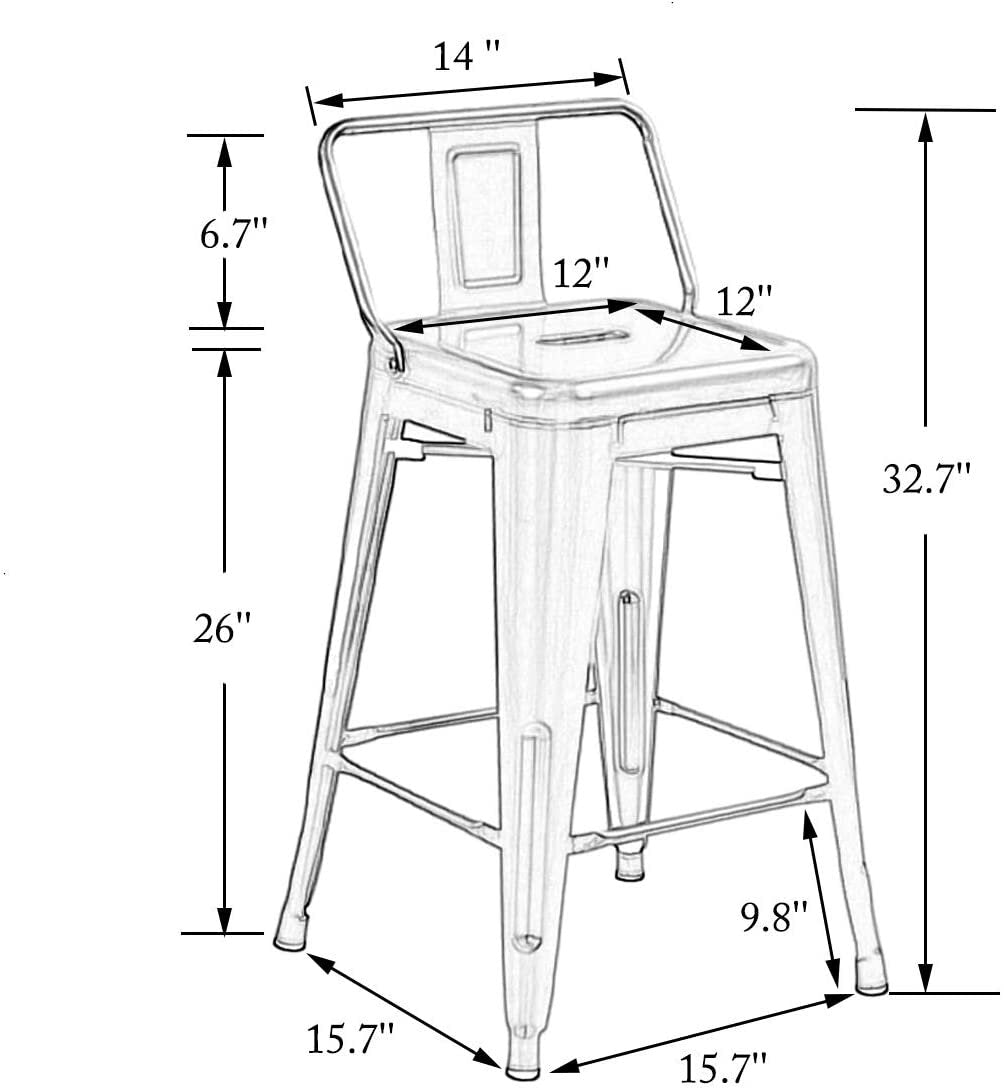 Black Glenn 26" Counter Stools (Set of 4) K7053