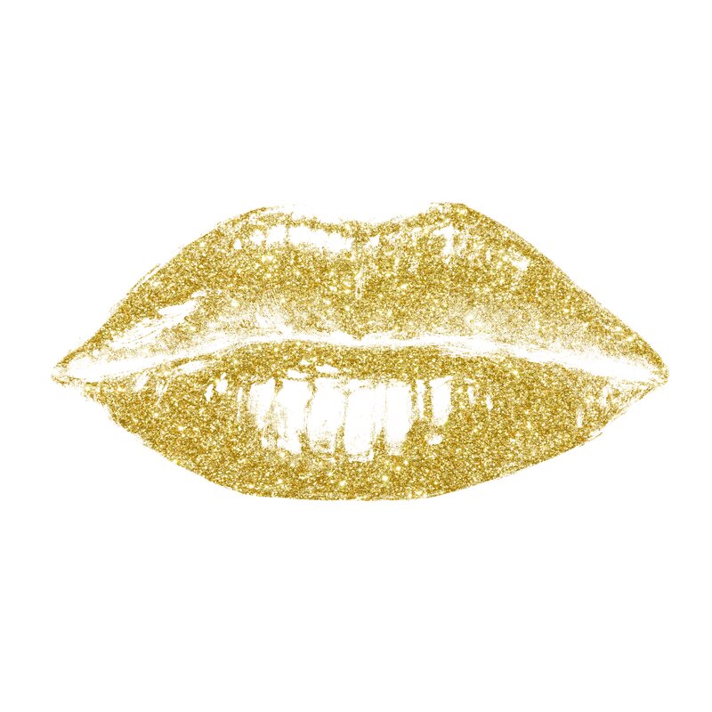 8" H x 12" W x 1.25" D Glitter Lips II by Studio W - Wrapped Canvas Painting CYB361